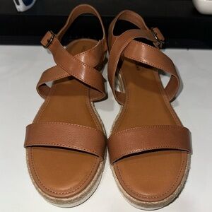 Lucky Brand Trianna Cross Strap Leather Espadrille Sandals